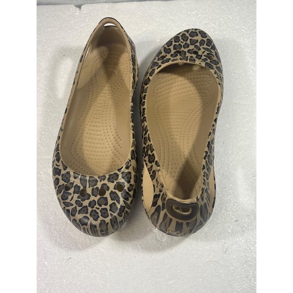 Crocs womens size 9 W leopard print kadee flats - Picture 10 of 16
